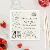 Hand Drawn New Year's Eve Party Napkins  スタンダードランチョンナプキン (インサイチュ)