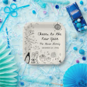 Hand Drawn New Year's Eve Party Paper Plates  ペーパープレート (パーティー)