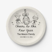 Hand Drawn New Year's Eve Party Paper Plates  ペーパープレート (正面)