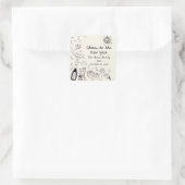 Hand Drawn New Year's Eve Party Sticker スクエアシール (バッグ)