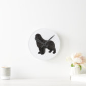 Hand Drawn Newfoundland Dog Artwork ラウンド壁時計 (ホーム)