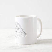 Hand Drawn Newfoundland Minimalist Line Art コーヒーマグカップ (正面右)