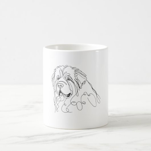 Hand Drawn Newfoundland Minimalist Line Art コーヒーマグカップ (中央)