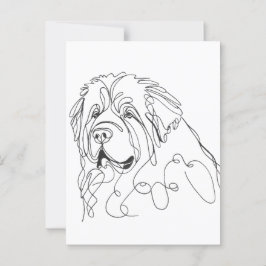 Hand Drawn Newfoundland Minimalist Line Art ポストカード