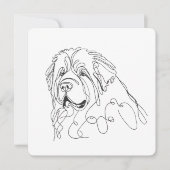 Hand Drawn Newfoundland Minimalist Line Art 招待状 (正面)