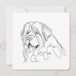 Hand Drawn Newfoundland Minimalist Line Art 招待状
