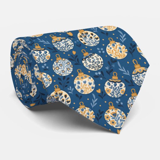 Hand Drawn Nordic Folk Art Neck Tie ネクタイ (ロール)