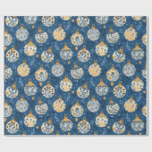 Hand Drawn Nordic Folk Art Wrapping Paper Roll   ラッピングペーパー (フラット)