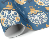 Hand Drawn Nordic Folk Art Wrapping Paper Roll   ラッピングペーパー (ロールコーナー)