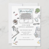 Hand Drawn Office Moving Announcement 案内状 (正面)