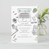 Hand Drawn Office Moving Announcement 案内状 (スタンド正面)