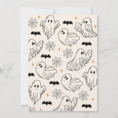 Hand-drawn Orange A Little Boo Baby Shower 招待状 (裏面)