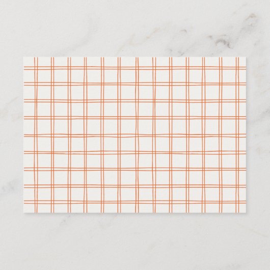 Hand Drawn Orange Neutral Gingham Bow Book Request エンクロージャーカード (裏面)
