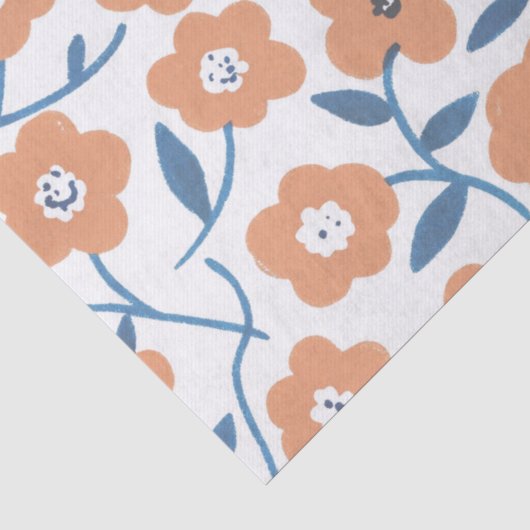 Hand-drawn Orange Wildflowers 薄葉紙 (詳細)