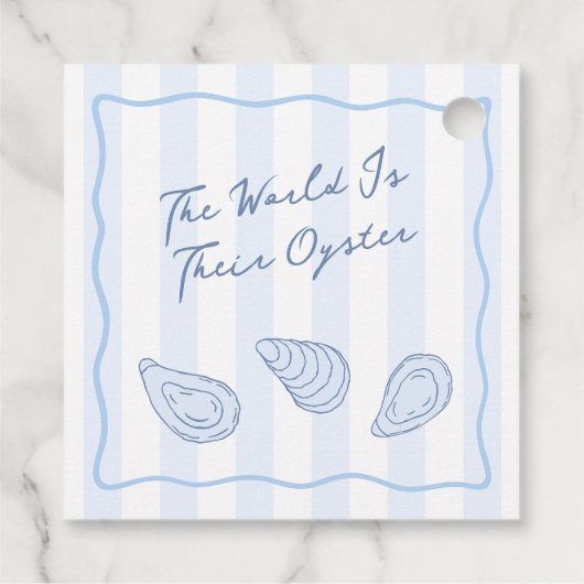 Hand Drawn Oyster Roast Couples Bridal Shower フェイバータグ (裏面)