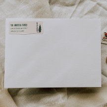 Hand Drawn Painted Abstract Christmas Tree Address