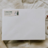 Hand Drawn Painted Snowman Christmas Tree Address ラベル