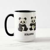 Hand Drawn Panda Bear Custom Cute マグカップ (左)