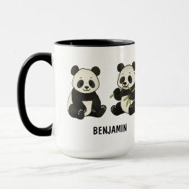 Hand Drawn Panda Bear Custom Cute マグカップ