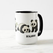 Hand Drawn Panda Bear Custom Cute マグカップ (正面右)