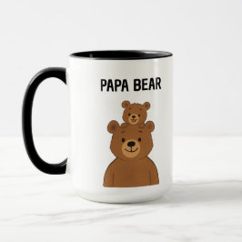  Hand Drawn Papa Bear and Baby Bear Coffee マグカップ
