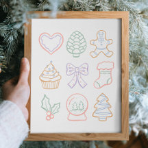 Hand Drawn Pastel Christmas Girly Coquette Pink