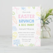 Hand Drawn Pastel Easter Brunch & Egg Hunt Invites (スタンド正面)