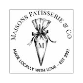 Hand Drawn Pastry Piping Bag Monogram Bakery Shop ラバースタンプ (インプリント)