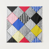 Hand Drawn Patchwork Background. Childish textured タペストリー (正面(横))