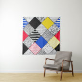 Hand Drawn Patchwork Background. Childish textured タペストリー (インサイチュ)