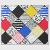 Hand Drawn Patchwork Background. Childish textured ラッピングペーパー (フラット)