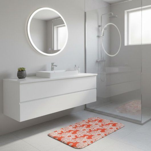 Hand Drawn Peony Floral  バスマット