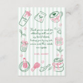 Hand Drawn Perfect Matcha Green Bridal Shower サンキューカード (裏面)