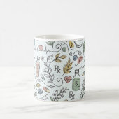 Hand-Drawn Pharmacy Doodle Mug | Modern Wellness P コーヒーマグカップ (中央)