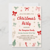 Hand Drawn Photo Christmas Party  招待状 (正面)