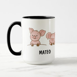 Hand Drawn Pig Custom Cute マグカップ