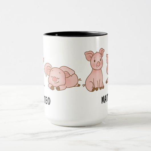 Hand Drawn Pig Custom Cute マグカップ (中央)