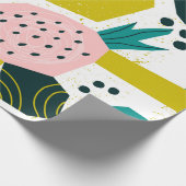 Hand drawn pineapples and various shapes, spots, d ラッピングペーパー (角)