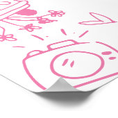 Hand Drawn Pink Bridal Shower Welcome Sign ポスター (角)