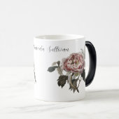 Hand drawn pink cabbage rose (PERSONLIZE) モーフィングマグカップ (正面右)