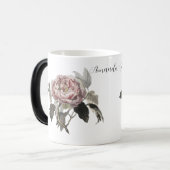 Hand drawn pink cabbage rose (PERSONLIZE) モーフィングマグカップ (正面左)