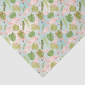 Hand drawn pink flamingo and monstera leaves. Seam 薄葉紙 (詳細)