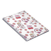Hand-drawn Pink Girly Elements Seamless Pattern ノートブック (右側)