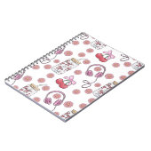 Hand-drawn Pink Girly Elements Seamless Pattern ノートブック (左側)