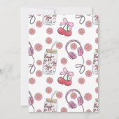 Hand-drawn Pink Girly Elements Seamless Pattern 招待状 (正面)