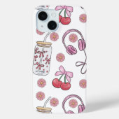 Hand-drawn Pink Girly Elements Seamless Pattern Case-Mate iPhoneケース (裏面)
