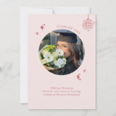 Hand Drawn Pink Graduation Party Invitation 招待状 (裏面)