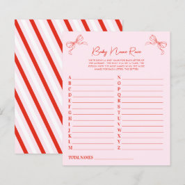 Hand Drawn Pink Red Christmas Baby Name Race Game