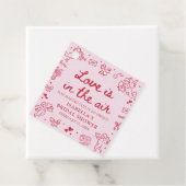 Hand Drawn Pink Red Hearts Valentine Bridal Shower フェイバータグ (インサイチュ)