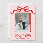 Hand Drawn Pink Red Whimsical Christmas シーズンカード (正面)